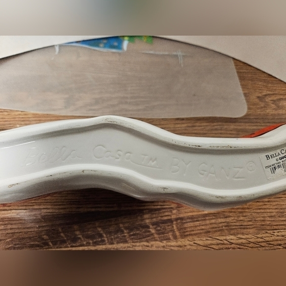 Vintage Ganz "Bella Casa" Ceramic Wave Olive Boat Server - Picture 11 of 15